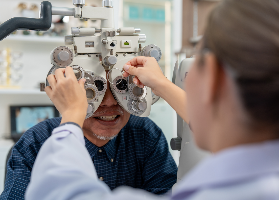 Patient receives vision test